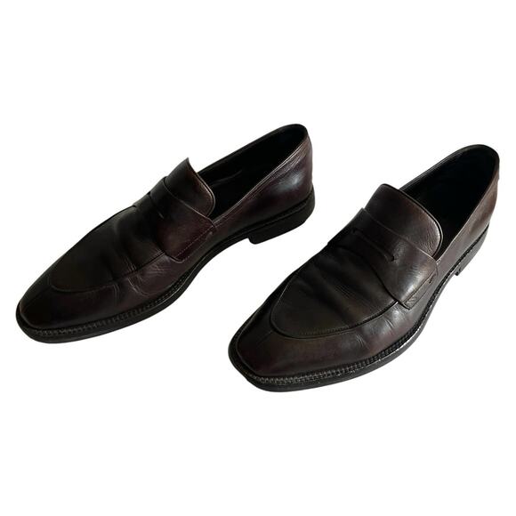 HUGO BOSS Penny Loafers Men\'s Dark Brown Leather Dress Shoes Loafers Size 10 main image 6